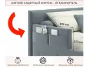 Односпальная кровать-тахта Afelia с ящиками и бортиком 900 серая с ортопедическим основанием арт. Тэ-00005369
