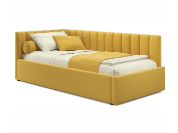 Мягкая кровать Milena 900 желтая с подъемным механизмом