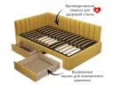 Мягкая кровать-тахта Milena 1200 желтая c ящиками арт. Тэ-00005454