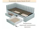 Мягкая кровать-тахта Milena 900 мята пастель с ящиками арт. Тэ-00005924