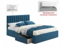 Мягкая кровать Olivia 1600 синяя с ящиками арт. Тэ-00005444
