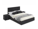 Мягкая кровать с тумбами Olivia 1600 темная с подъемным механизмом арт. Тэ-00004256
