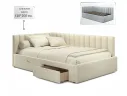 Мягкая кровать-тахта Milena 1200 бежевая с ящиками арт. Тэ-00005456