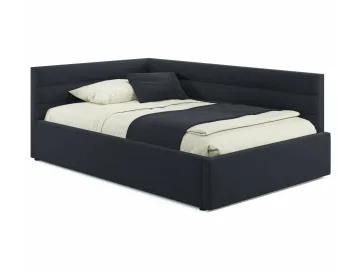Мягкая кровать-тахта Aura 1200 черная с подъемным механизмом