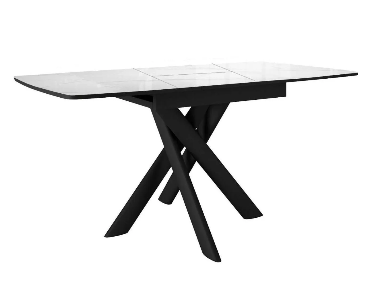 Стол DikLine DKB110, Керамика Carrara Gloss (мрамор глянец белый)/подстолье черное/опоры черные арт. 1526973