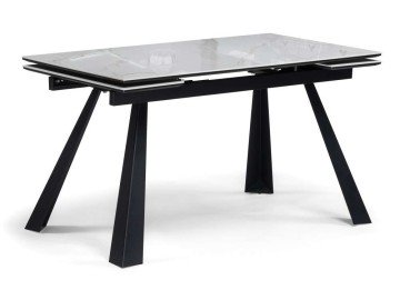 Маунт 140x80 белый мрамор / черный Керамический стол