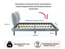 Мягкая кровать Fly 1400 серая с ортопедическим основанием