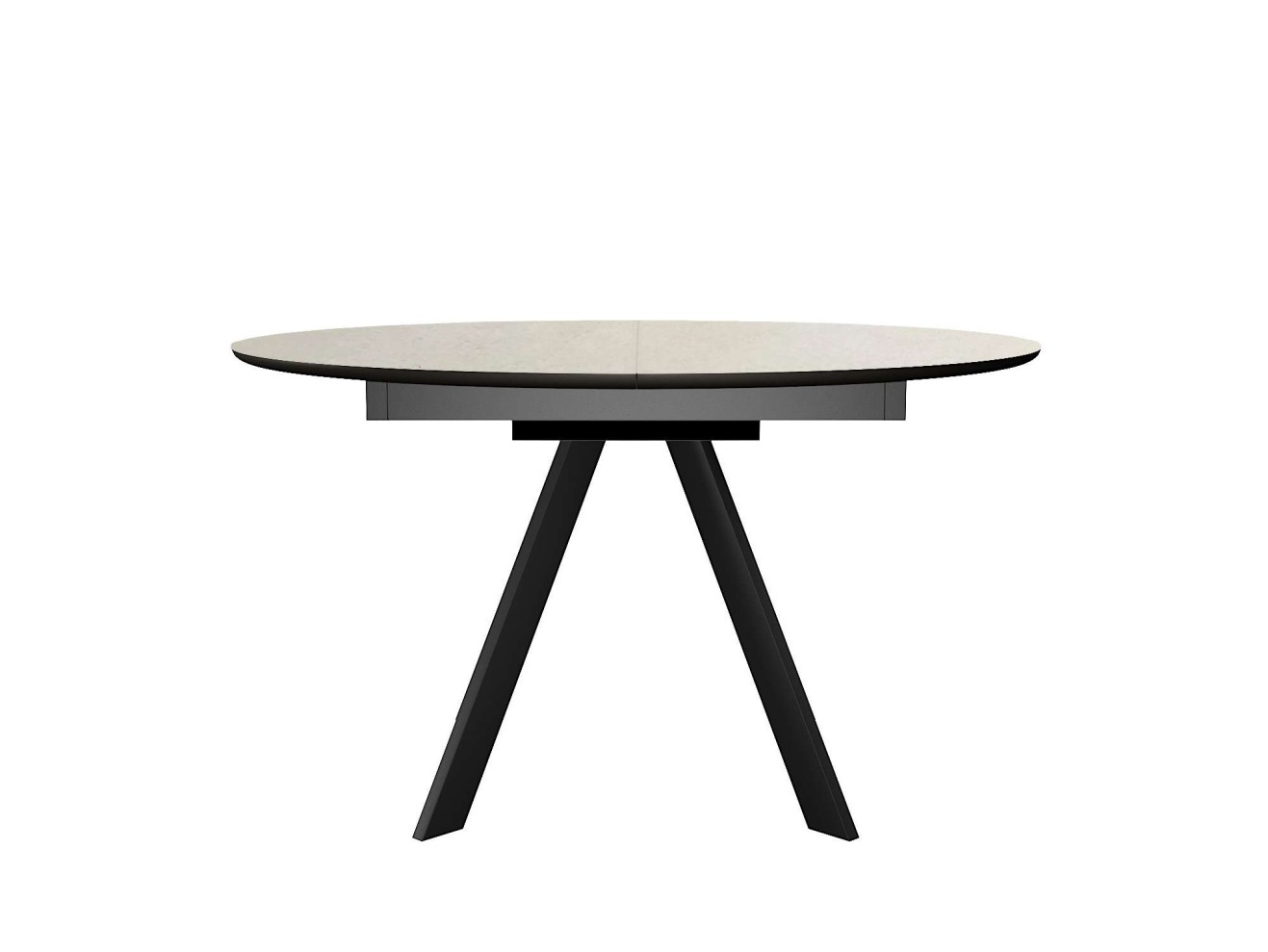 Стол DikLine SKC120 d1200 Керамика Krater Perla (бежевый матовый)/подстолье черное/опоры черные