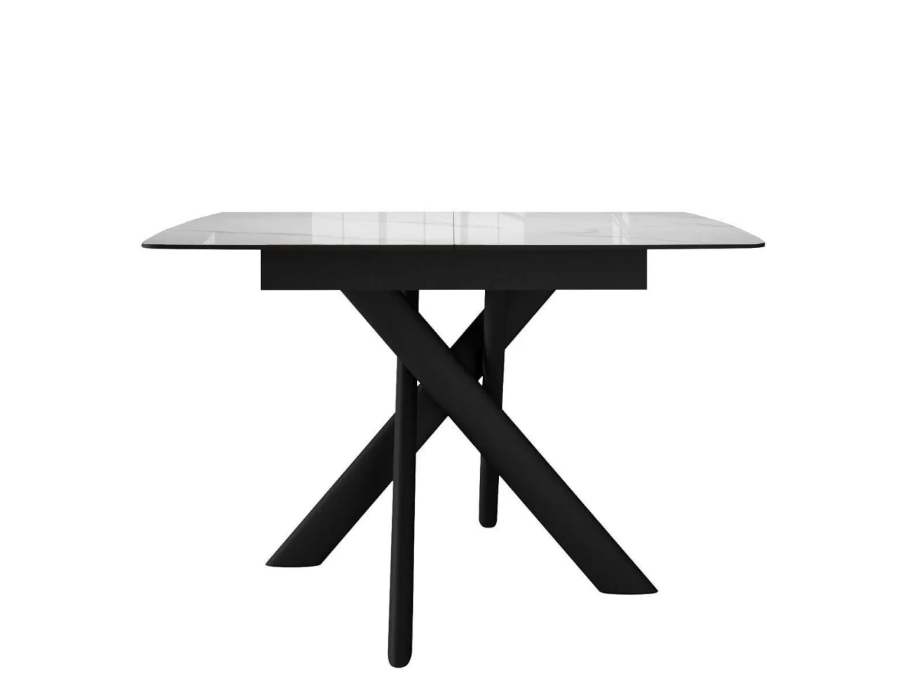 Стол DikLine DKB110, Керамика Carrara Gloss (мрамор глянец белый)/подстолье черное/опоры черные арт. 1526973