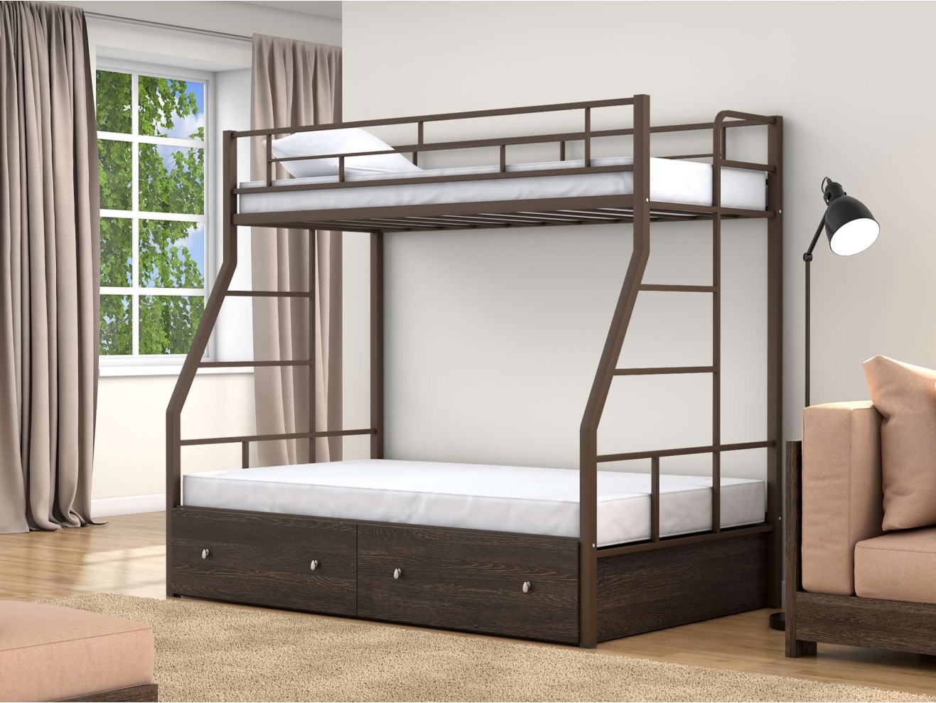 Двухъярусная кровать Раута Твист (90х190/120х190)