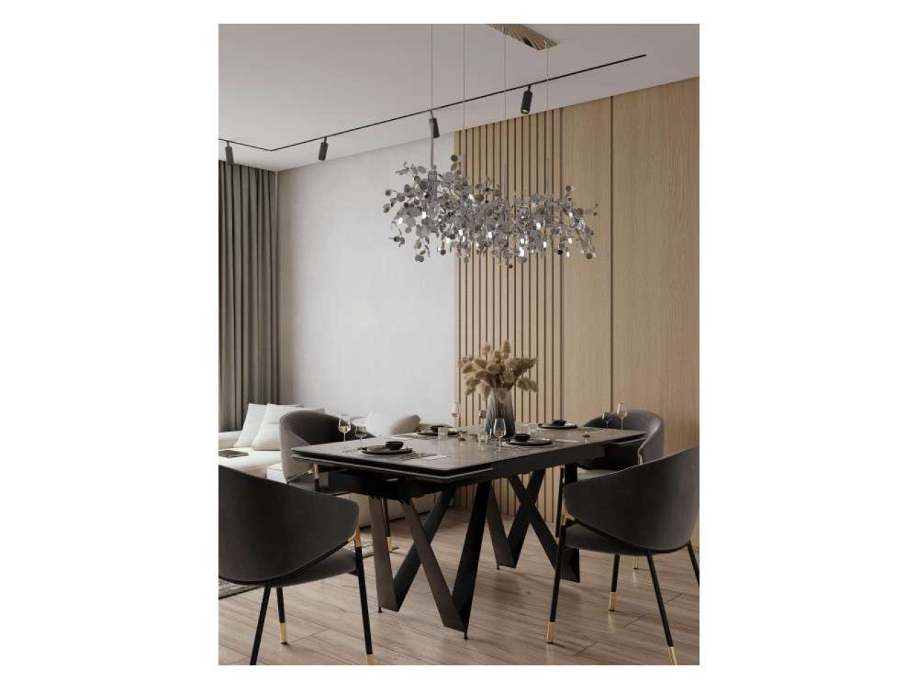 Molton gray / black/ gold Стул на металлокаркасе