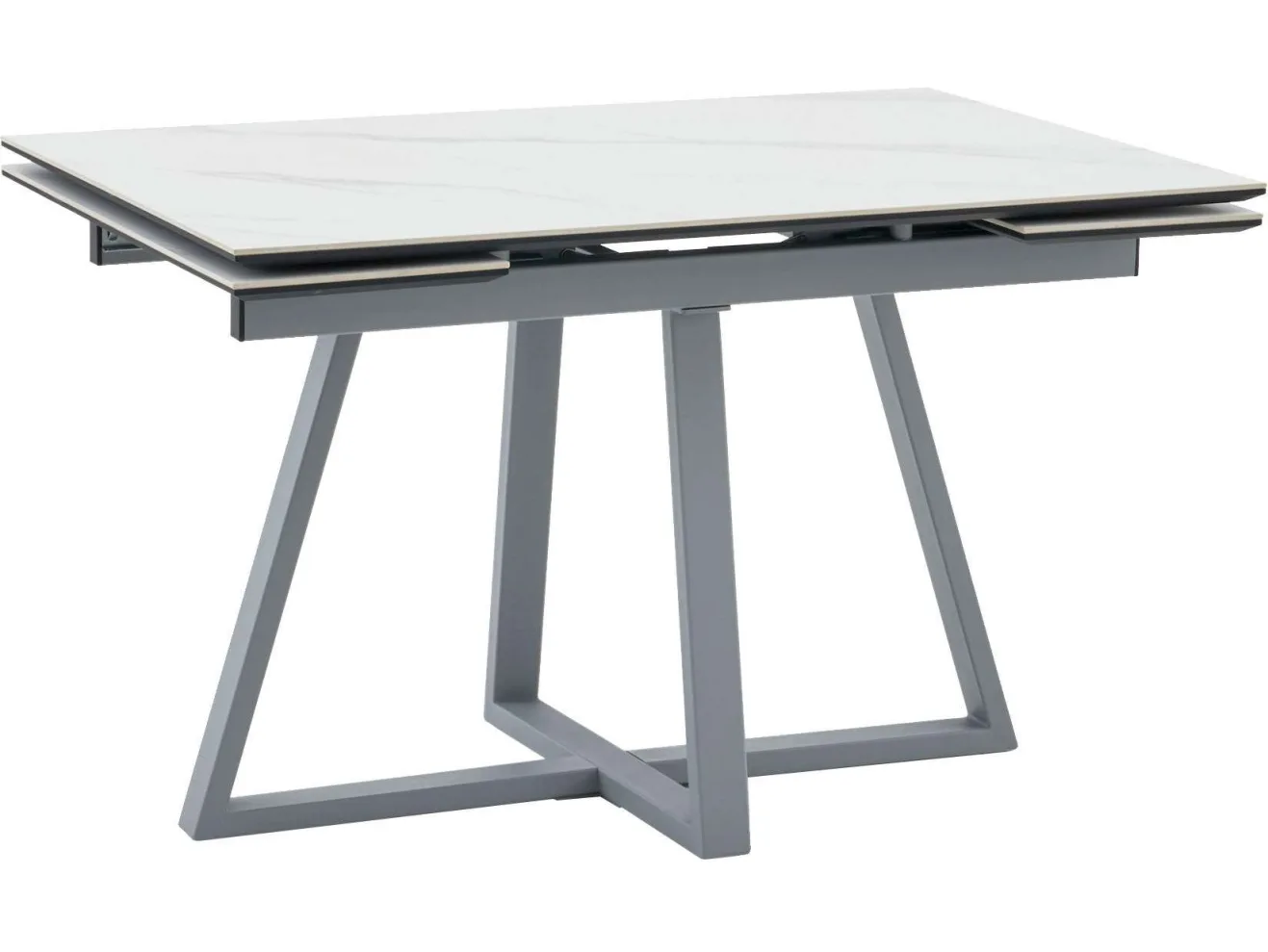 Стол обеденный STOOL GROUP Керас 120-180*80 Snow white, подстолье серое арт. 1568357