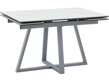 Стол обеденный STOOL GROUP Керас 120-180*80 Snow white, подстолье серое