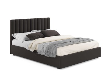 Мягкая кровать Olivia 1400 шоколад с ортопедическим основанием