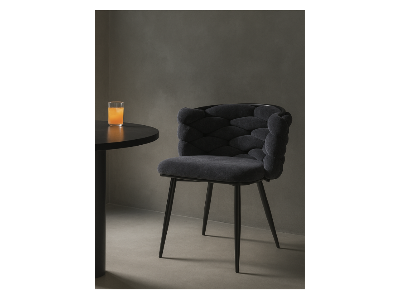 на металлокаркасе Rendi gray-blue / black Стул на металлокаркасе