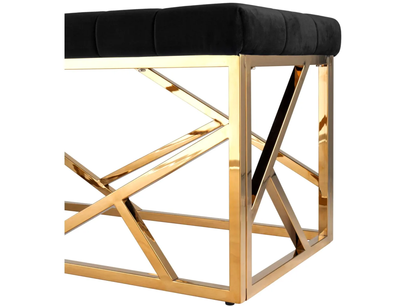 Банкетка-скамейка Stool Group АРТ ДЕКО Вельвет черный/Сталь золото  Mebel арт. 1580599