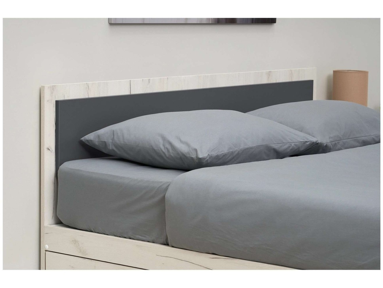 Фиеста NEW Кровать 1,6м с ящиками (Дуб крафт белый/Графит) арт. 1213995