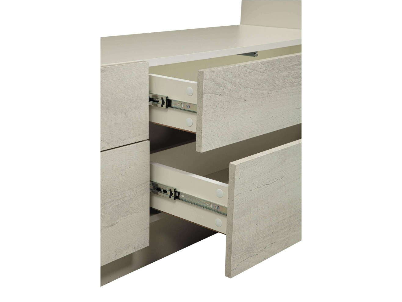 Стенка Лаванда-2, Белый/бетон