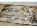 Стол обеденный поворотно раскладной фотопечать Симпл / Цветы на досках/опора  Хром арт. 1351235