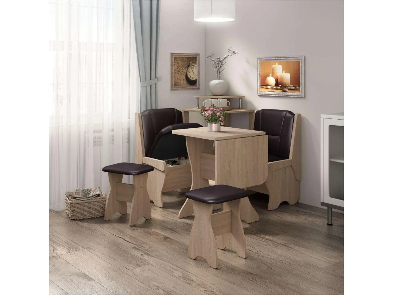 Скамья Лотос 550 дуб/умбер арт. 837431