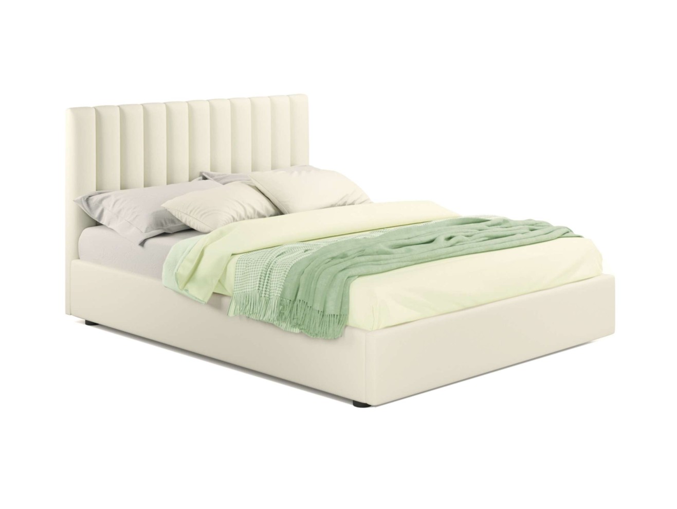 Мягкая кровать Olivia 1800 беж с ортопедическим основанием