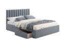 Мягкая кровать Olivia 1600 серая с ящиками