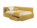 Мягкая кровать-тахта Milena 1200 желтая c ящиками
