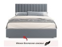 Мягкая кровать Olivia 1600 серая с ящиками арт. 1076937