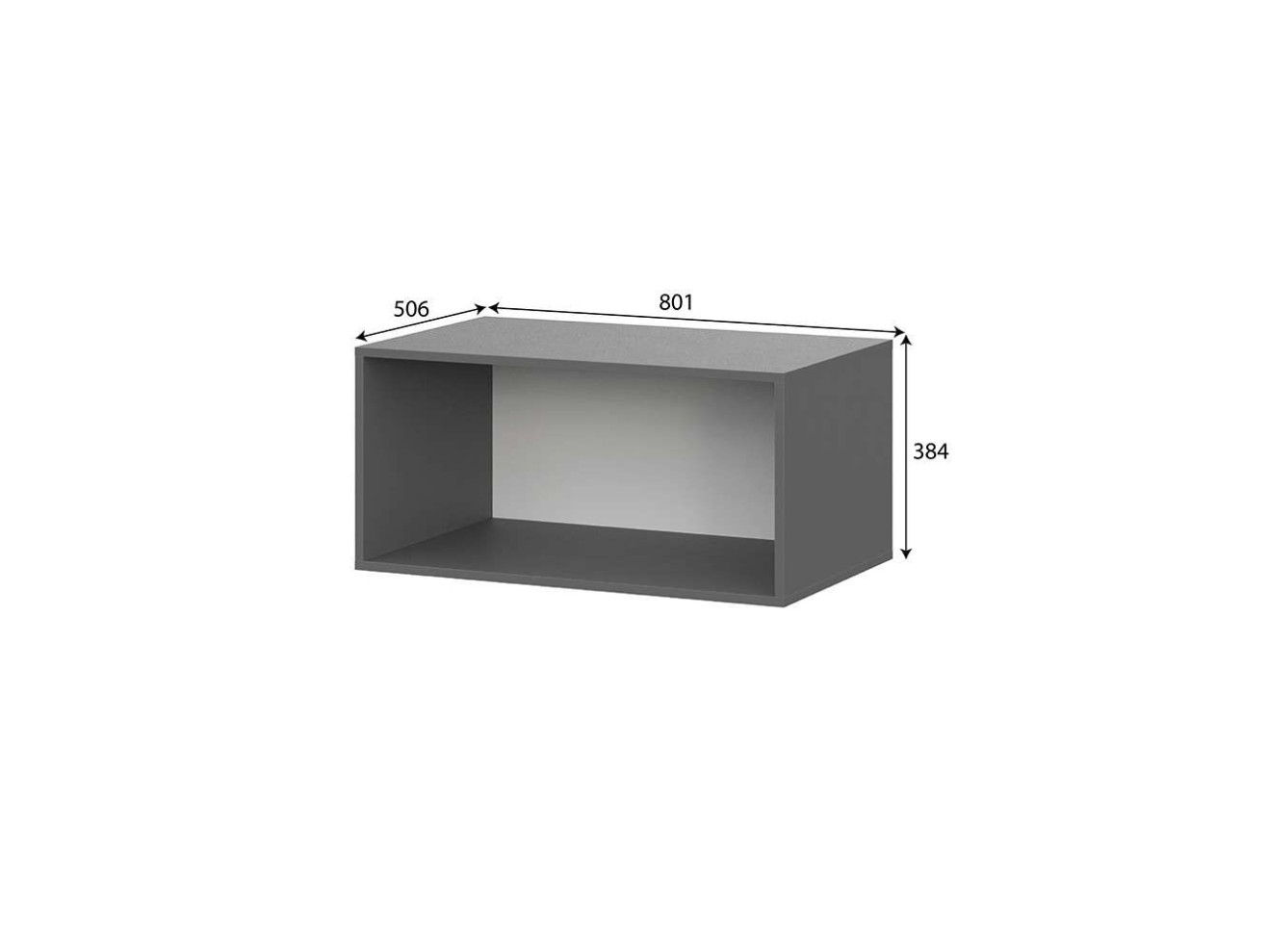 Антресоль для шкафа ШК 5 (800), Графит серый