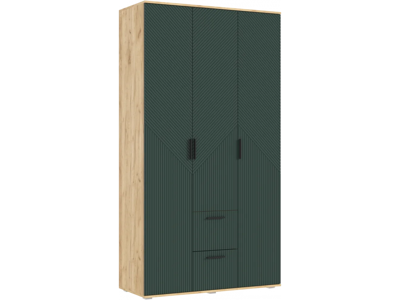 Сильвия Шкаф 3-х створчатый 1200, Браш Мени Грин/Дуб Крафт арт. 1306805