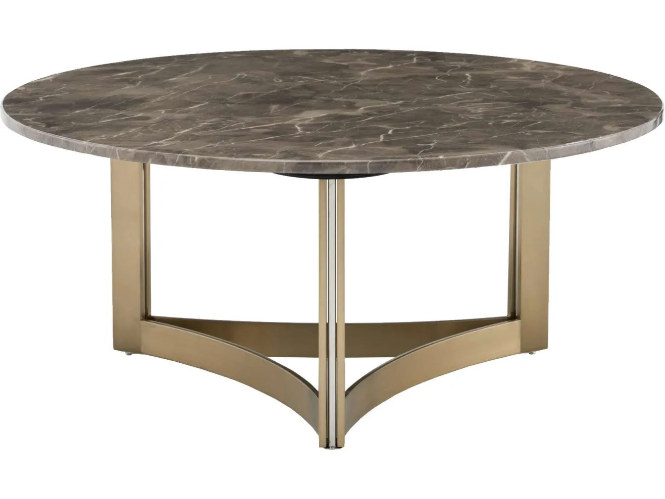 Стол журнальный STOOL GROUP Кассия 90*90 Темная керамика, сталь шампань арт. 1568369