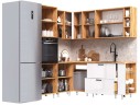 Кухня ЛДСП Рио NEW 1,8х2,0м (490)(исп.2) компоновка №6, Крафт золотой/Белый глянец арт. 1560123