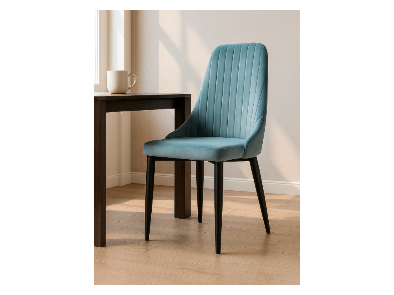Kora light blue / black Стул на металлокаркасе