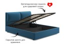 Мягкая кровать Vita 1600 синяя с подъемным механизмом