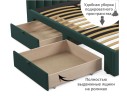 Мягкая кровать Olivia 1600 изумруд с ящиками