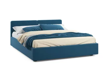 Мягкая кровать Erika 1600 синяя с подъемным механизмом