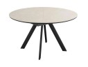 Стол DikLine SKC120 d1200 Керамика Krater Perla (бежевый матовый)/подстолье черное/опоры черные арт. 1542835
