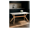 Unika 180x80 белый спеченный камень / светлое дерево Керамический стол