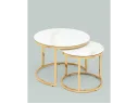 Набор журнальных столиков STOOL GROUP Селена 60 и 45 см Белый мрамор/Золо арт. 1568179
