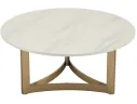 Стол журнальный STOOL GROUP Кассия 90*90 Светлая керамика, сталь шампань арт. 1568367