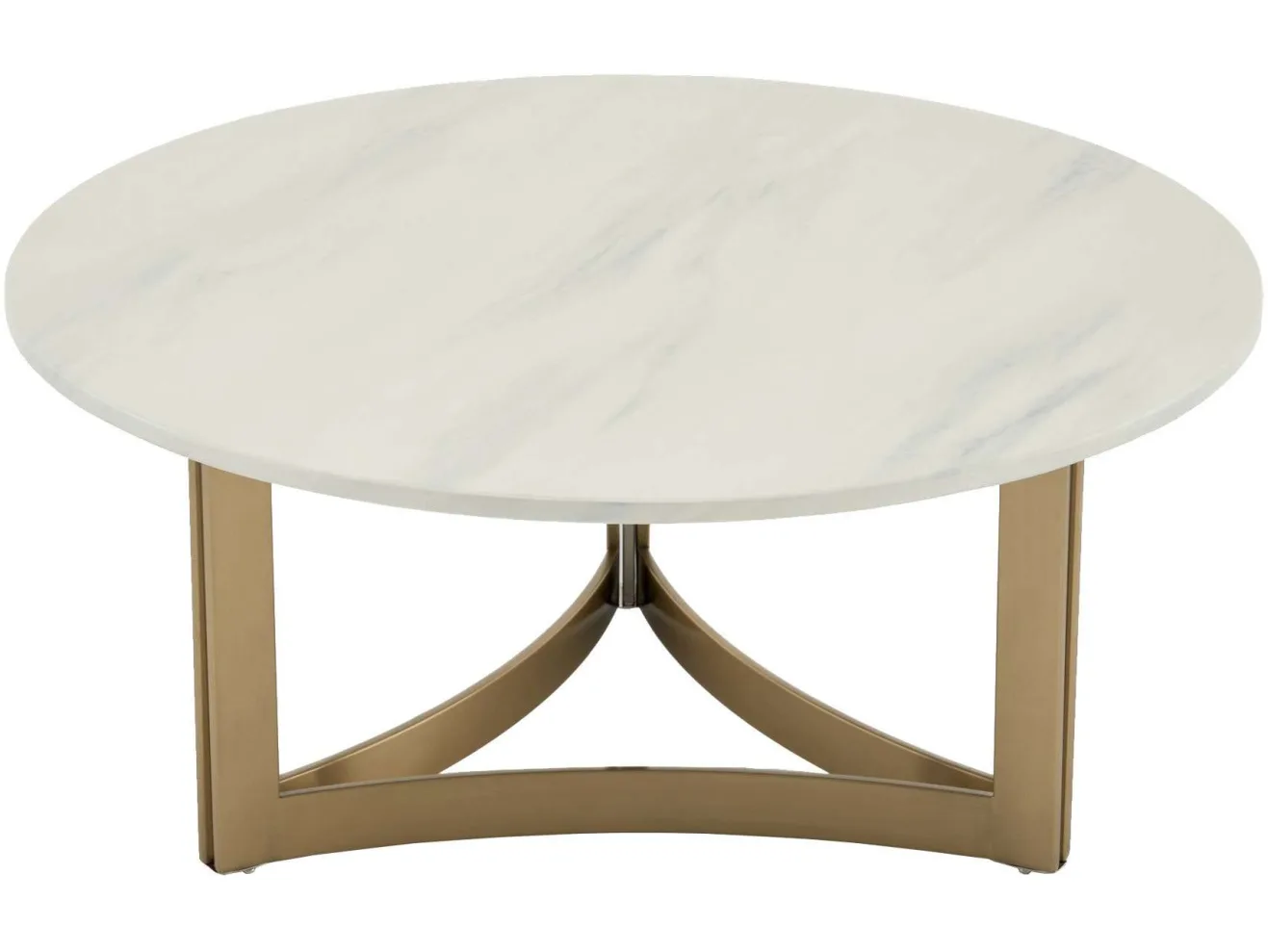 Стол журнальный STOOL GROUP Кассия 90*90 Светлая керамика, сталь шампань арт. 1568367