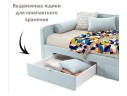 Мягкая кровать Эмили 900 c ящиками мята пастель арт. 1576029