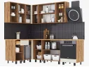 Угловая кухня Оливия NEW 1,4х2,4м, Крафт золотой/Кашемир арт. 1342581