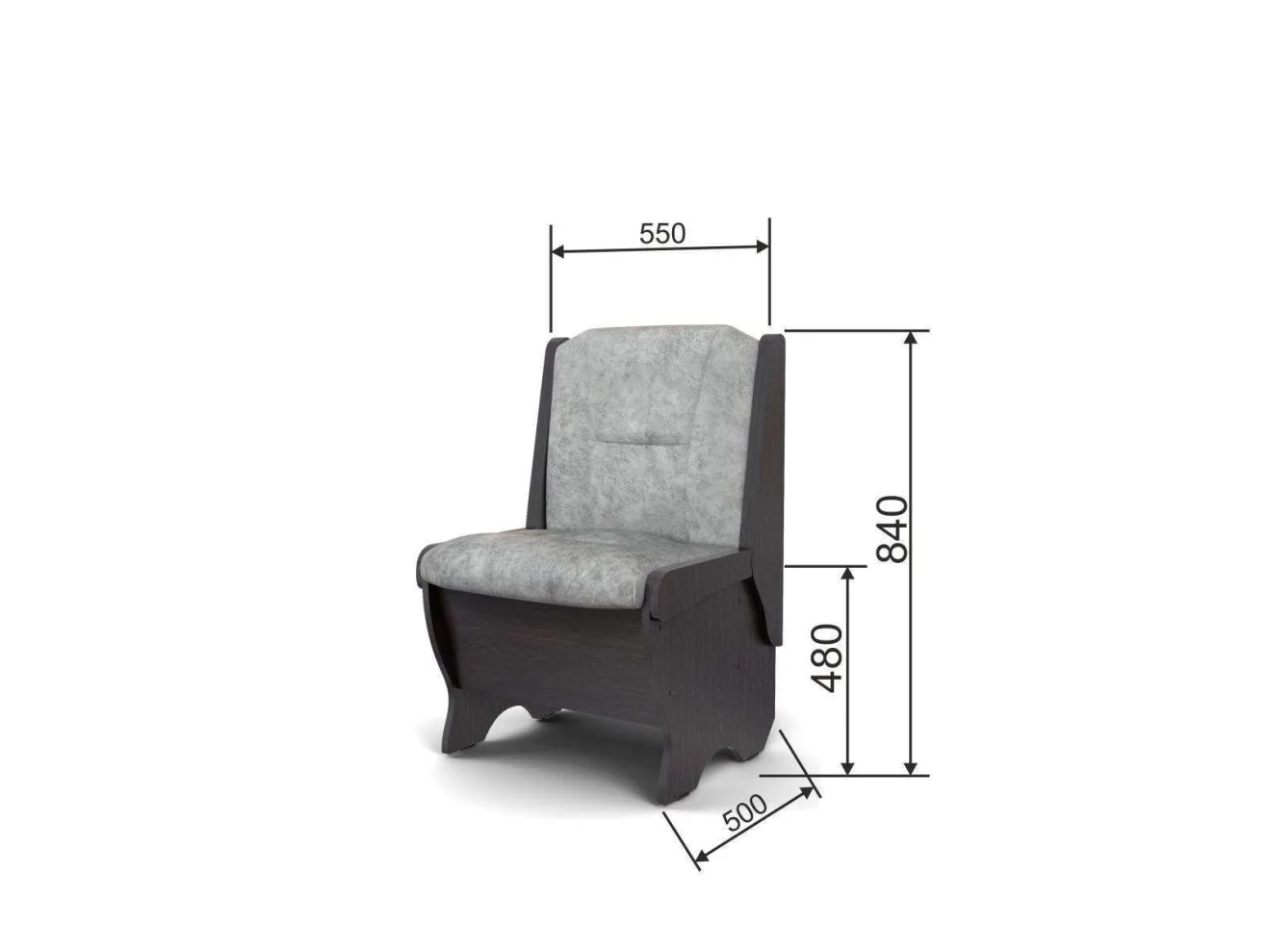 Скамья Лотос 550 / Венге / Велюр Графит арт. 1149683