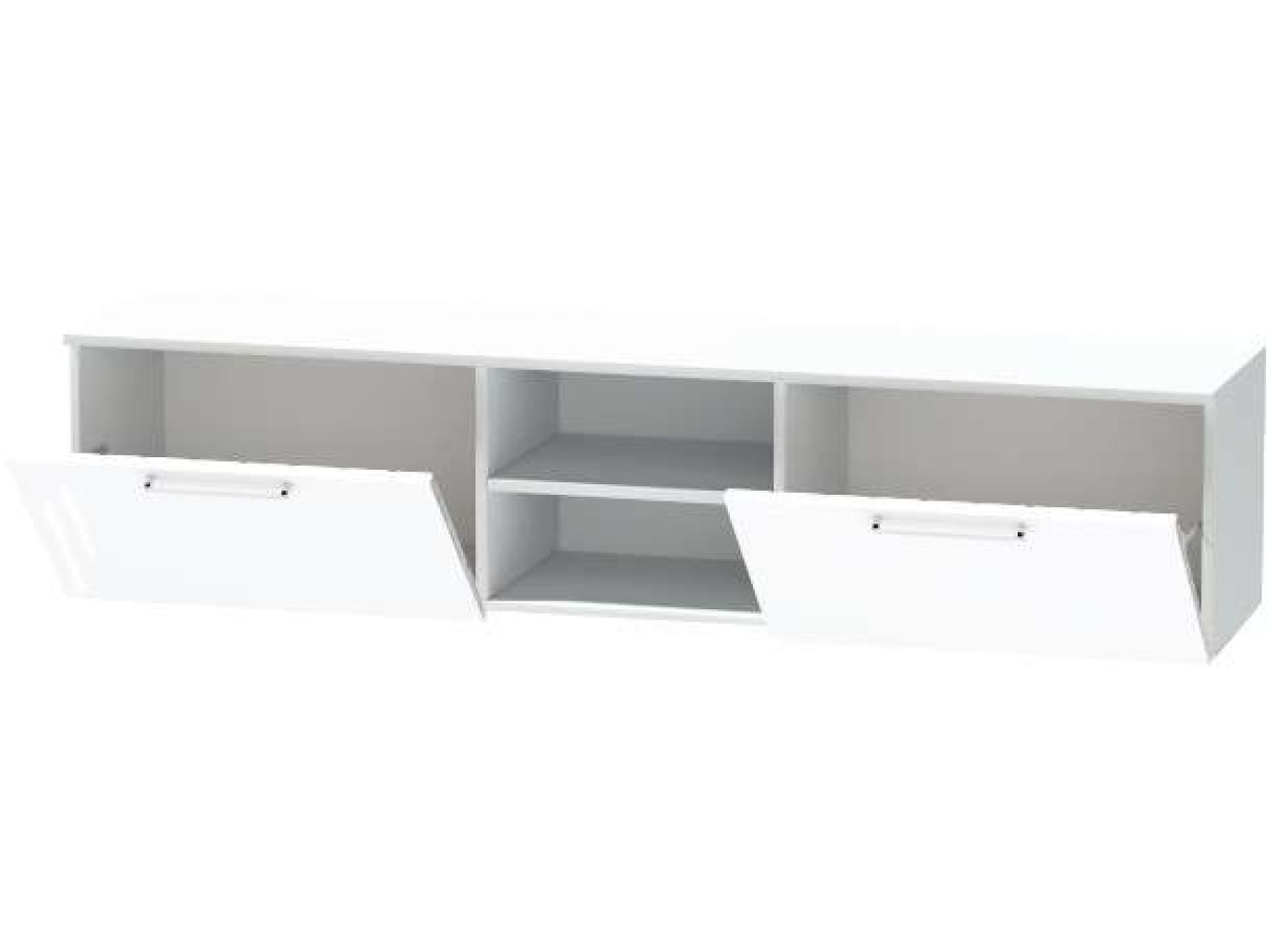 Тумба для ТВ-техники подвесная Иннэс-7, Белый/Белый глянец арт. 1360129