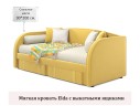Мягкая кровать Elda 900 желтая с ортопедическим основанием и матрасом АСТРА