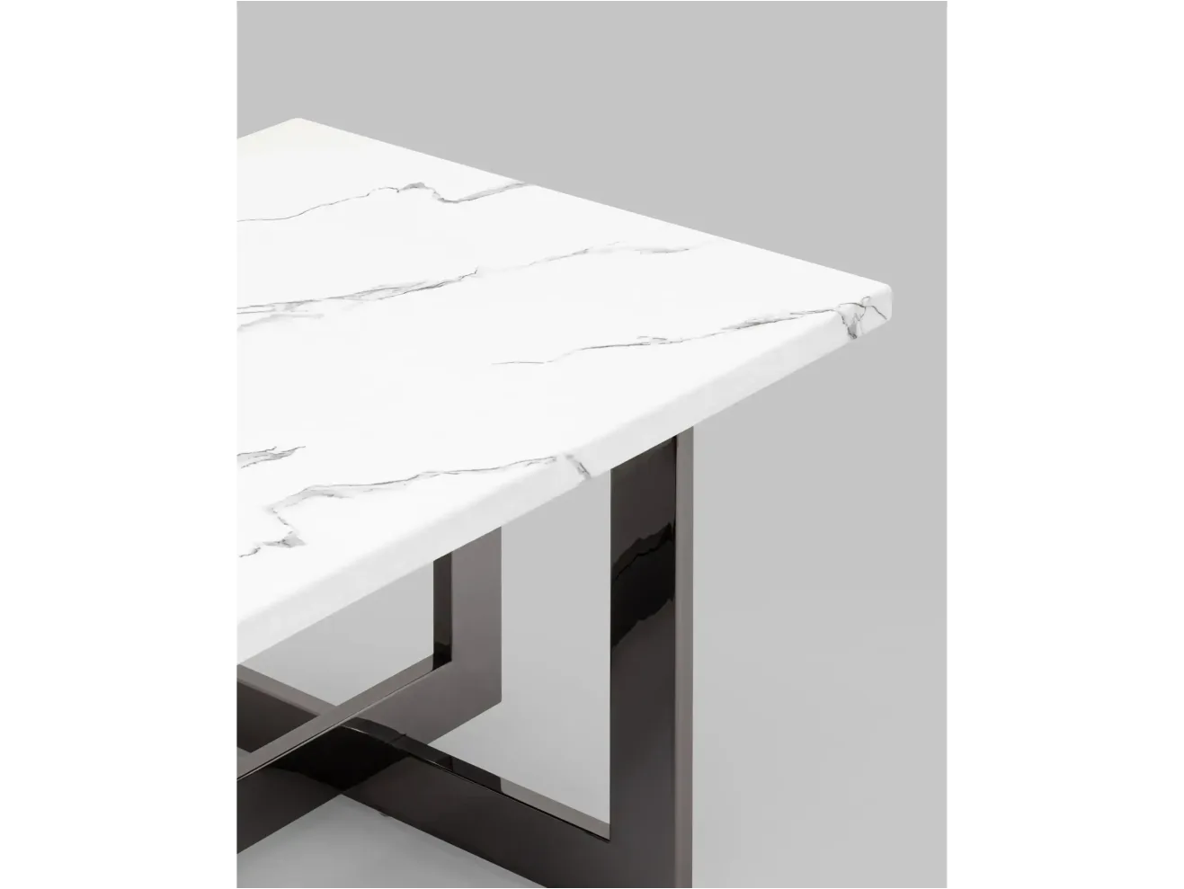Журнальный столик STOOL GROUP Нэйтан 122*61 Белый мрамор/Темный хром арт. 1599893