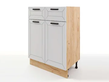 Шкаф напольный Альфа с 2-мя ящиками и дверцами 600х820х476