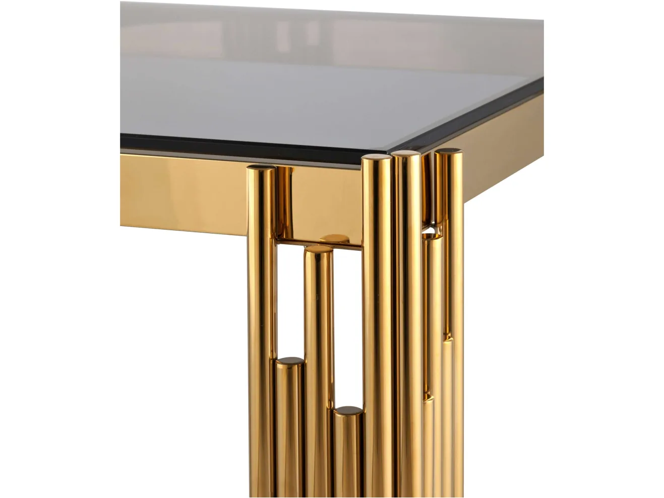 Журнальный столик Stool Group ГЭТСБИ 55х55 Стекло smoke/Сталь золото арт. 1598831