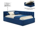 Мягкая кровать Milena 1200 синяя с подъемным механизмом